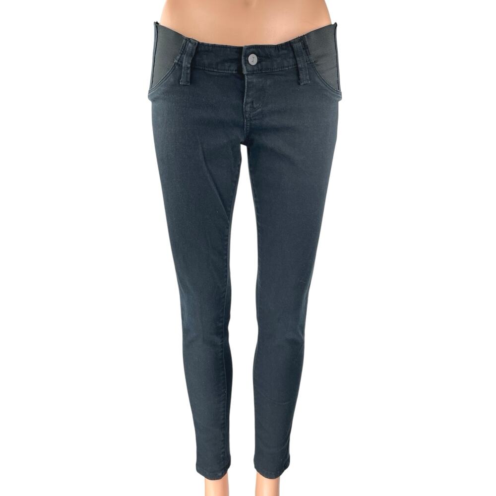 Isabel Maternity Women's Black Low Rise Stretch Ankle Skinny Denim Jeans Size 2